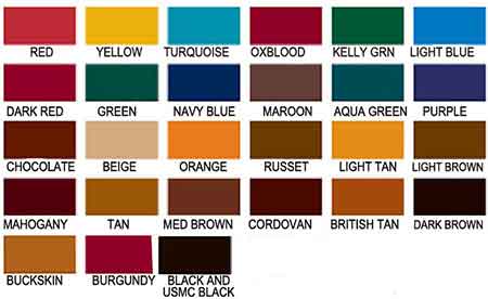 kiwi leather dye colors